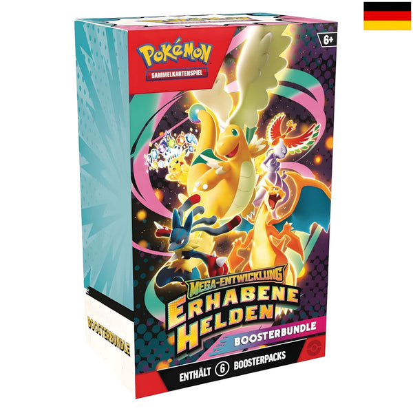 Pokémon-Sammelkartenspiel: Boosterbundle Mega-Entwicklung – Erhabene Helden (6 Boosterpacks)