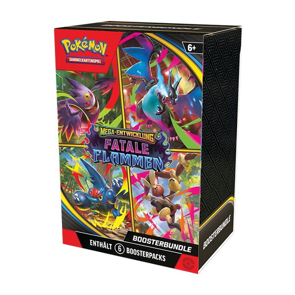 Pokémon-Sammelkartenspiel: Boosterbundle Mega-Entwicklung – Fatale Flammen (6 Boosterpacks)