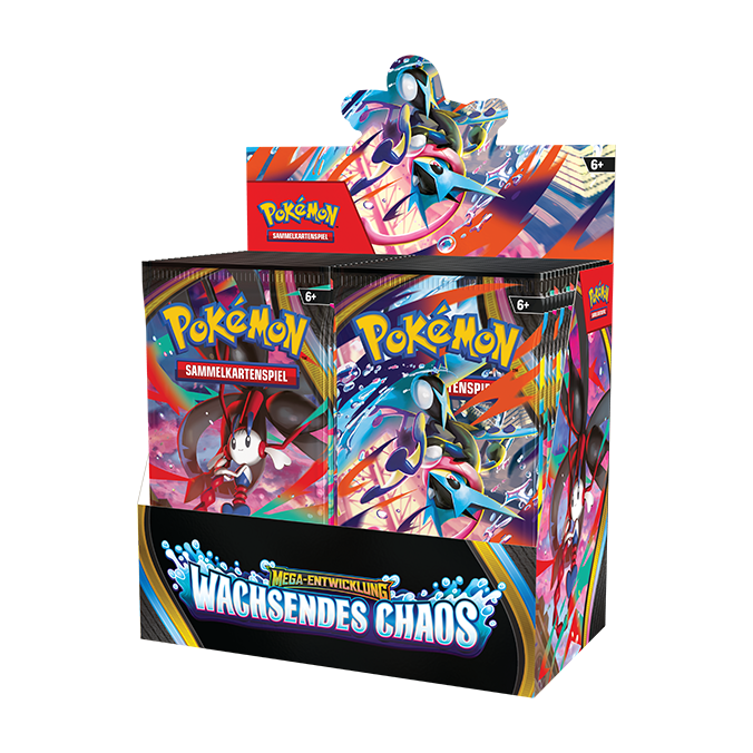 Pokémon-Sammelkartenspiel: Mega-Entwicklung – Wachsendes Chaos Booster-Display (36 Boosterpacks)