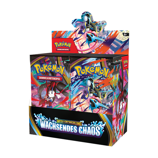 Pokémon-Sammelkartenspiel: Mega-Entwicklung – Wachsendes Chaos Booster-Display (36 Boosterpacks)